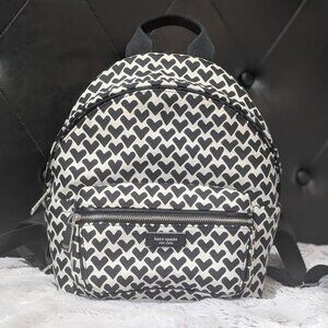 Kate Spade New York Sam Icon Modernist Hearts Jacquard Small Backpack.